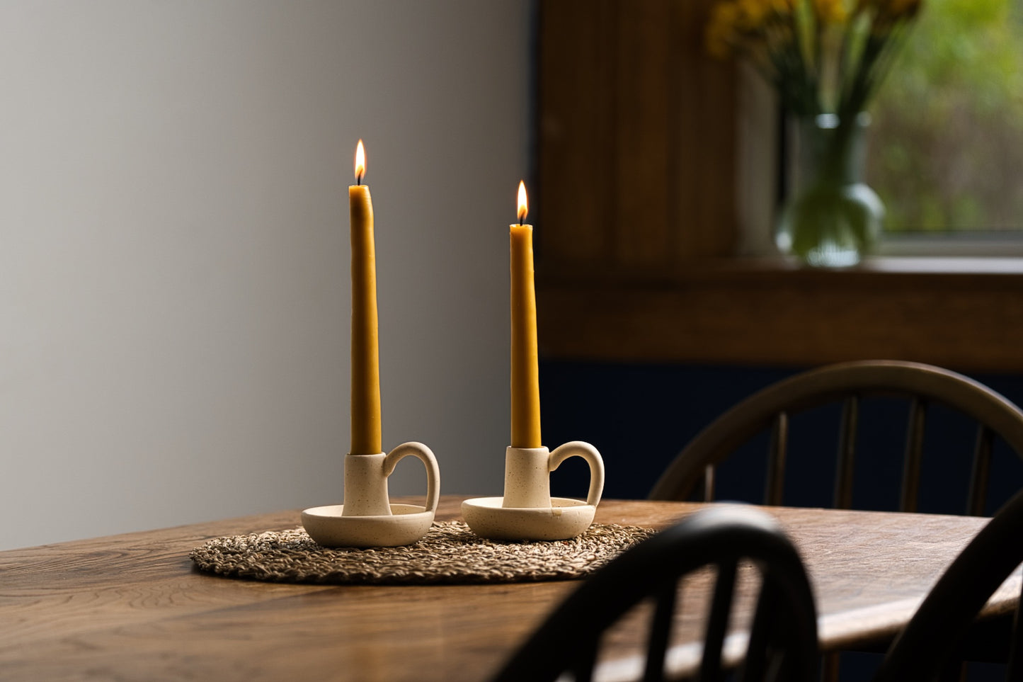 Scottish Beeswax Dinner Candles (Pair)